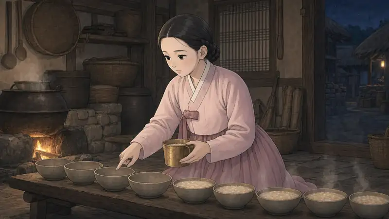 조선 야담 장면 013 - 그릇 수를 세다
