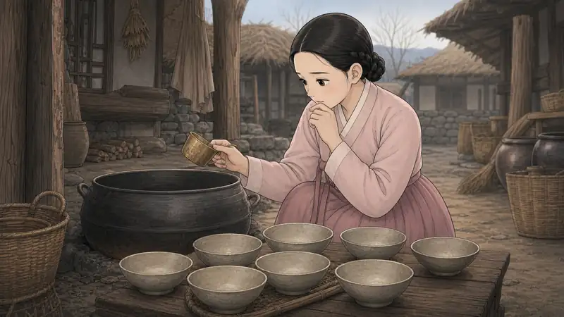 조선 야담 장면 014 - 사라진 일곱 그릇