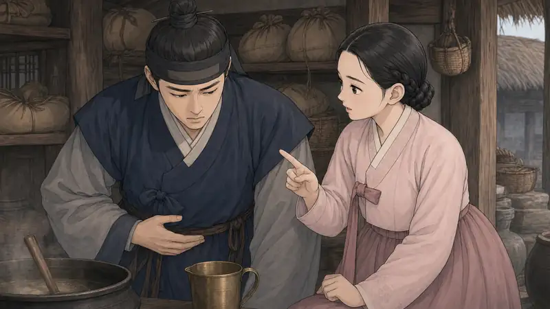 조선 야담 장면 018 - 들킨 굶주림