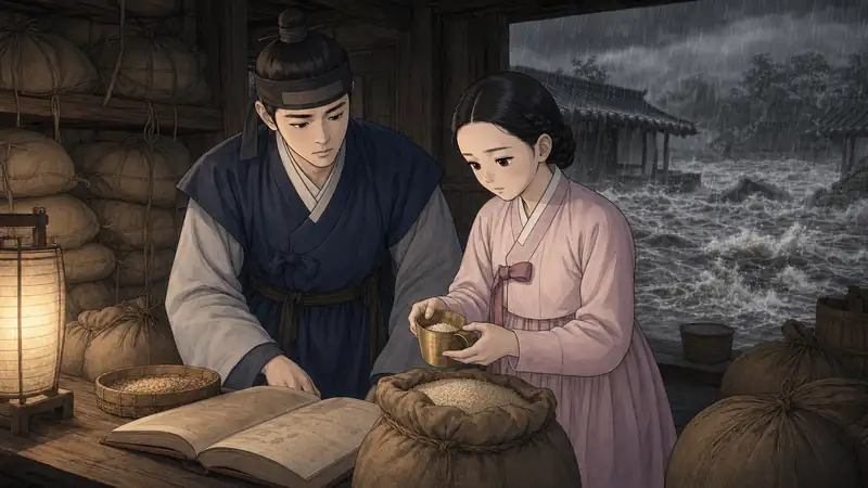 조선 야담 장면 026 - 불어난 냇물의 기억