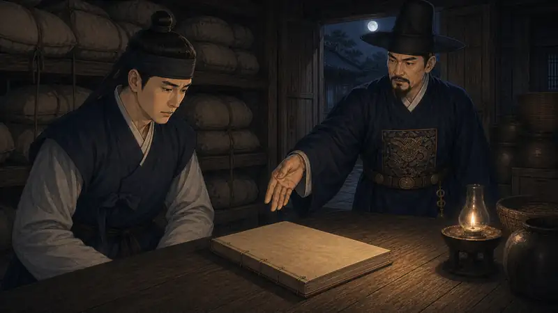 조선 야담 장면 056 - 거짓 새 장부