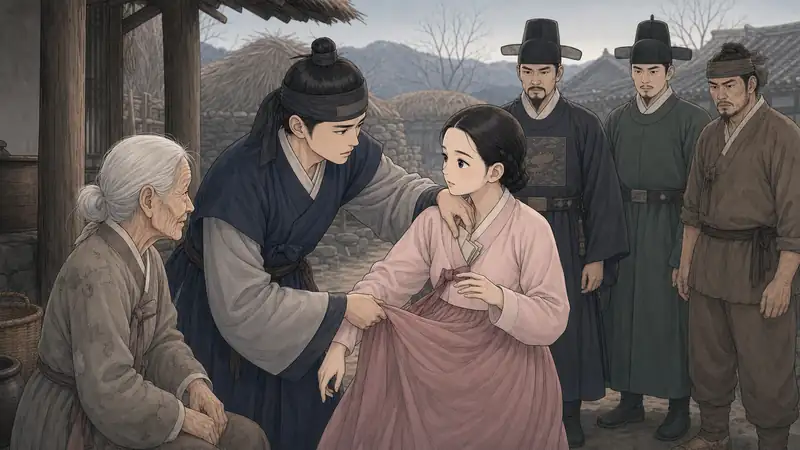 조선 야담 장면 083 - 장부를 몰래 건네다