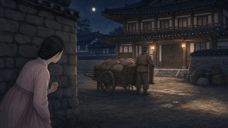 조선 야담 장면 105 - 황 객주 창고까지 미행