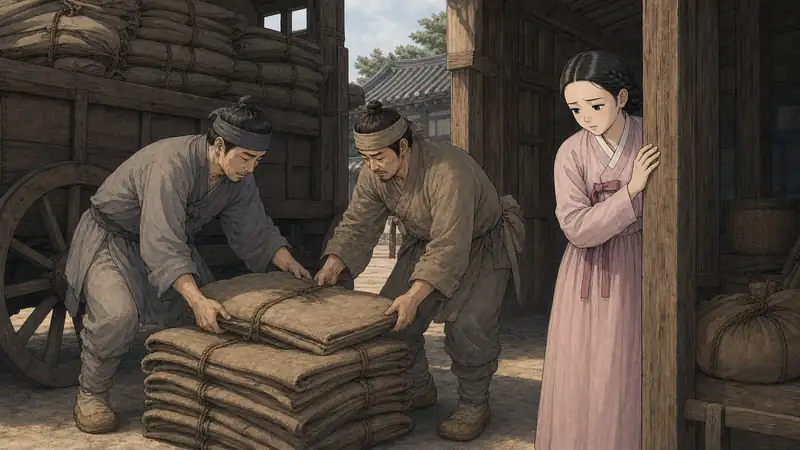 조선 야담 장면 114 - 납작한 빈 자루