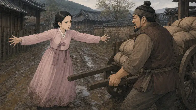조선 야담 장면 115 - 수레를 막아선 정월