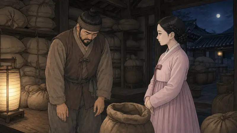 조선 야담 장면 118 - 봉구의 빈 자루 자백