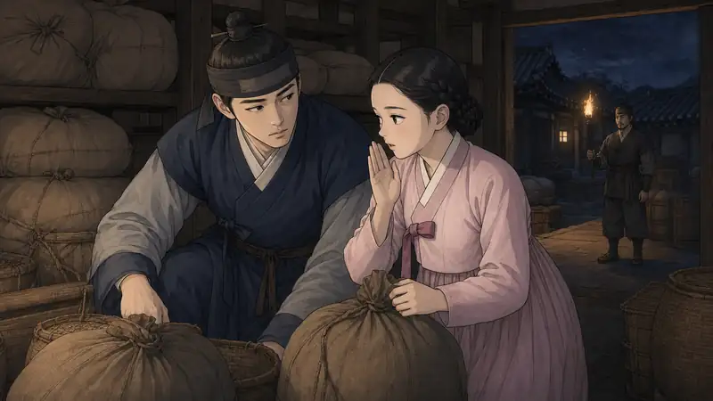 조선 야담 장면 129 - 옥졸의 눈을 피한 대화