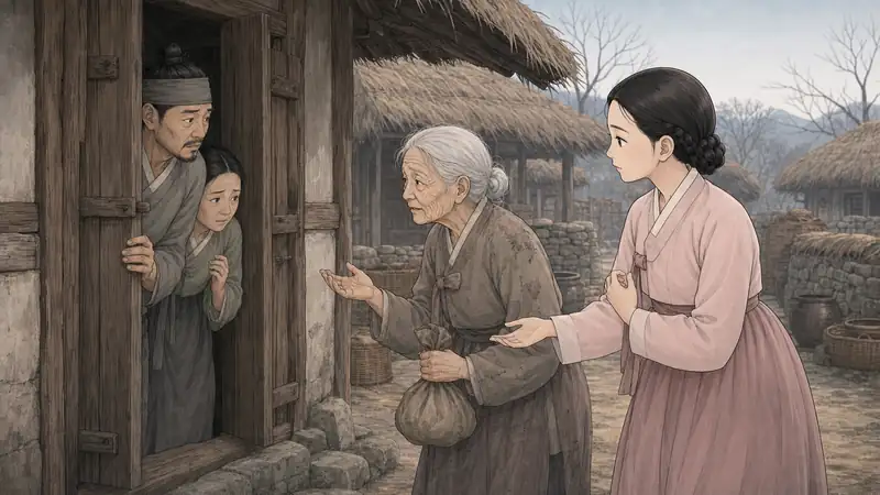 조선 야담 장면 144 - 열 집을 찾아다니다