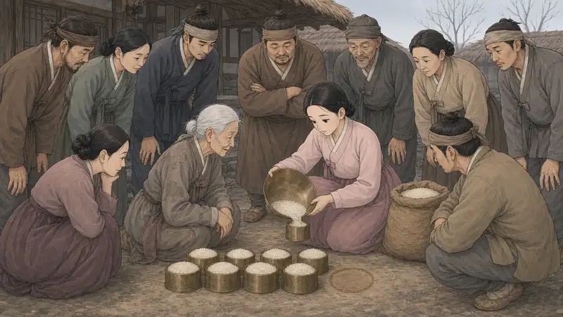 조선 야담 장면 148 - 첫 자루는 아홉 되
