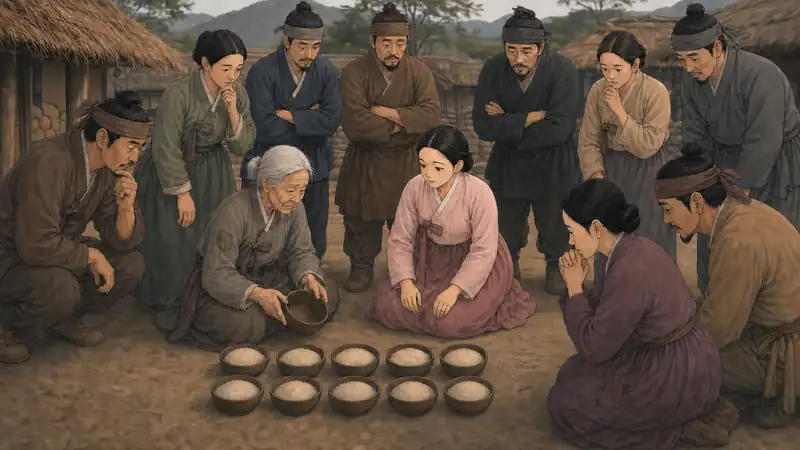 조선 야담 장면 149 - 열 자루 모두 한 되 부족
