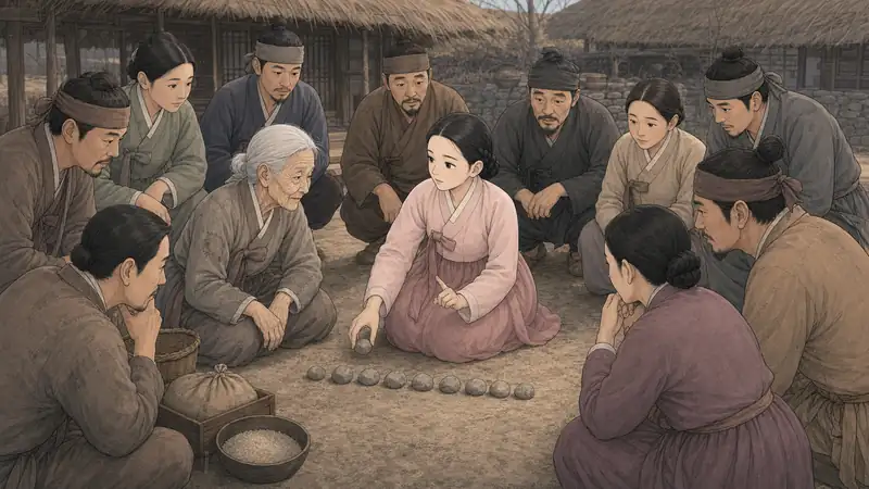 조선 야담 장면 150 - 돌멩이 열 개의 설명