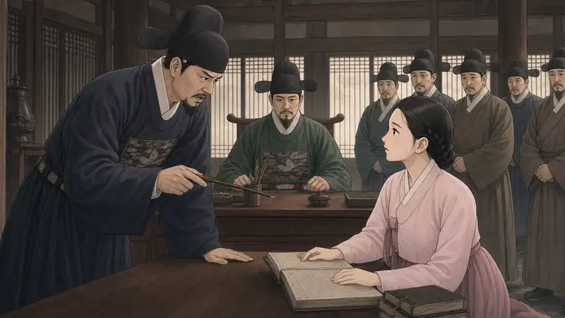 조선 야담 장면 165 - 장부를 쓴 사람
