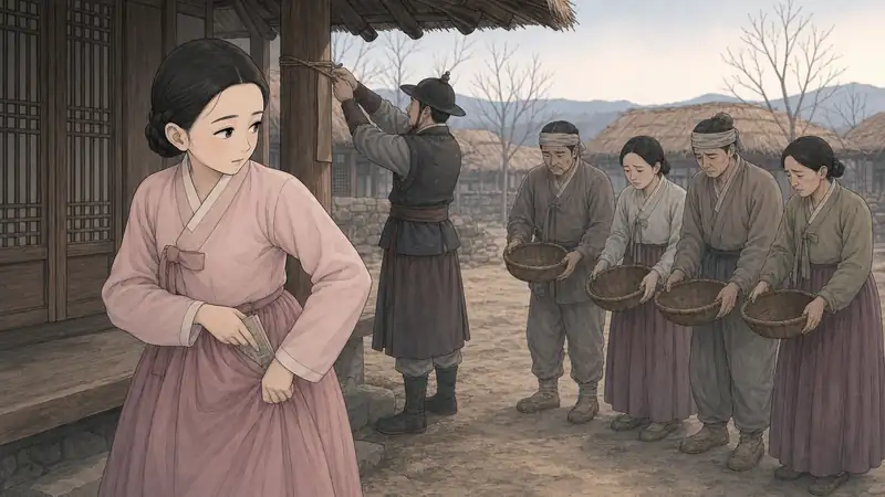 조선 야담 장면 174 - 치맛단 속 기록
