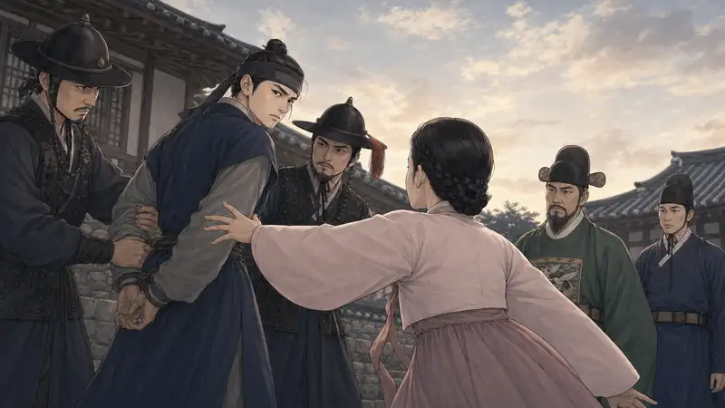 조선 야담 장면 187 - 마당으로 뛰어든 정월
