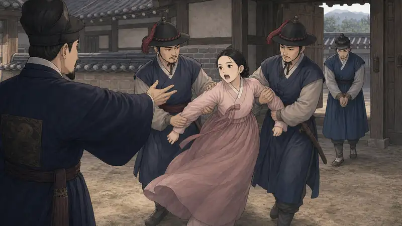 조선 야담 장면 189 - 끌려나가는 정월