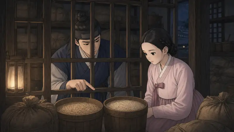 조선 야담 장면 211 - 검사 날의 다른 말통