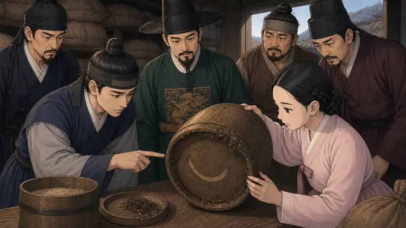 조선 야담 장면 233 - 반달흠집과송진