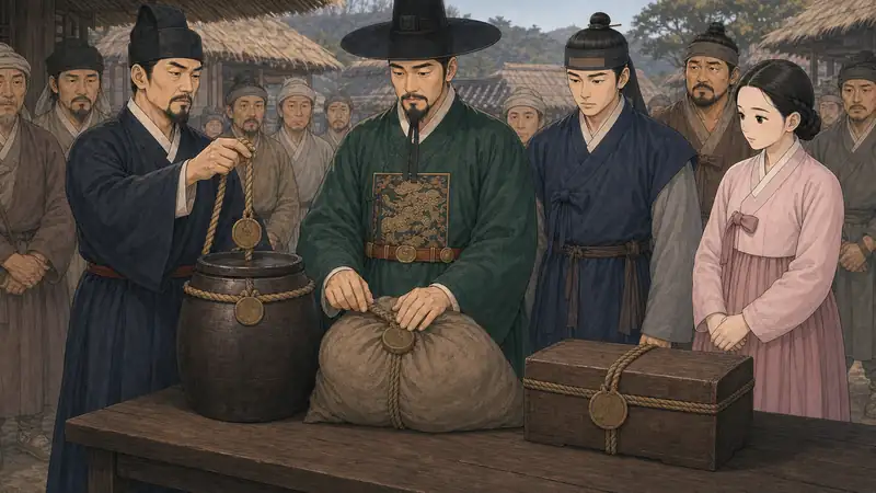 조선 야담 장면 237 - 세증거봉인