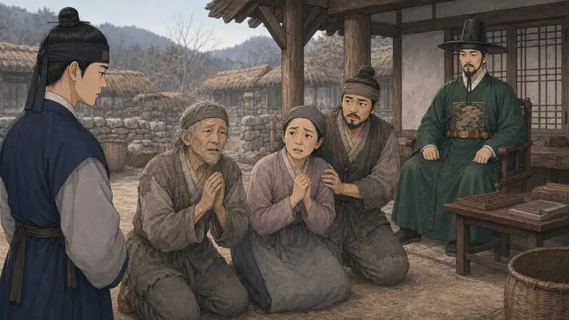 조선 야담 장면 268 - 산마을의탄원
