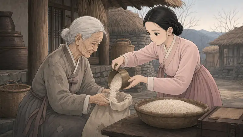 조선 야담 장면 273 - 되찾은쌀재배급
