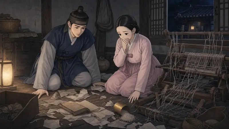 조선 야담 장면 277 - 엉망이된방