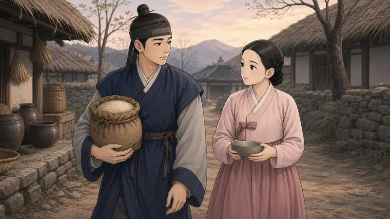 조선 야담 장면 299 - 나란히걷는남매